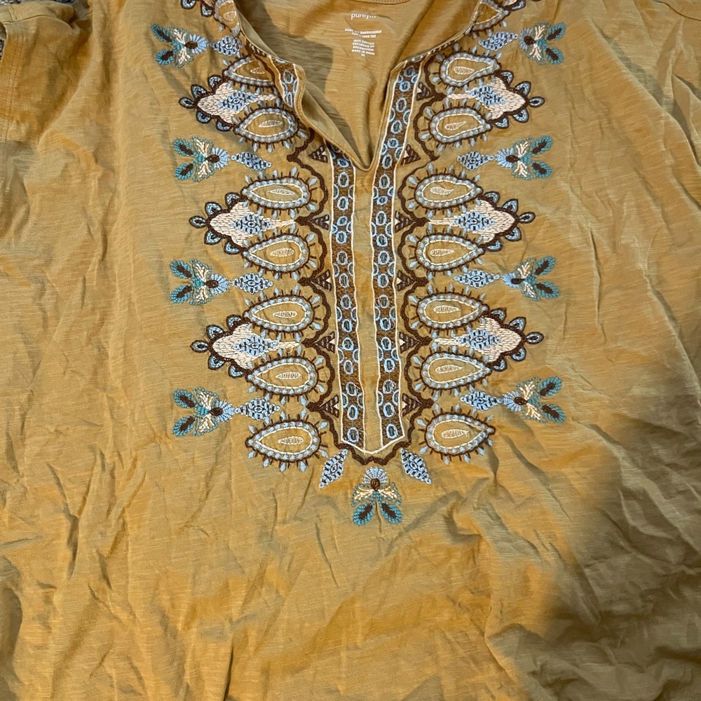 J. Jill Gold Embellished Tunic Top